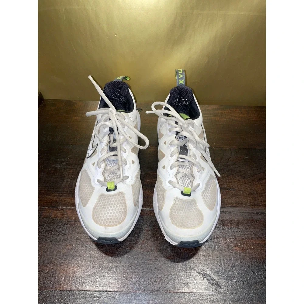 Nike Air Max Genome White Grey Volt Green Sneakers Running Shoes Sz 7Y
